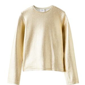 Zara gold Long Sleeve Sweater